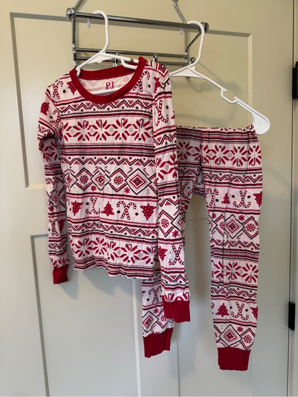 The Children's Place Red & White Fair Isle Holiday Pajama Set